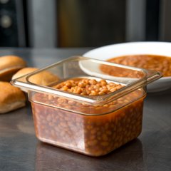 3088413 StorPlus™ High Heat Food Pan 1/6 Size, 4" Deep - Amber