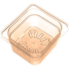 3089613 StorPlus™ High Heat Food Pan Drain Grate 1/6 Size - Amber