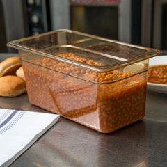 3086213 StorPlus™ High Heat Food Pan 1/3 Size, 6" Deep - Amber