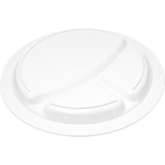 PCD22002 Polycarbonate Narrow Rim 3-Compartment Plate 9" - White