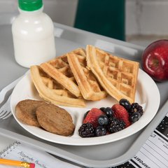 PCD22002 Polycarbonate Narrow Rim 3-Compartment Plate 9" - White