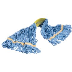 369442B14 Flo-Pac® Small Looped-End Mop With Yellow Band  - Blue