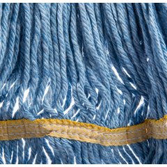 369442B14 Flo-Pac® Small Looped-End Mop With Yellow Band  - Blue