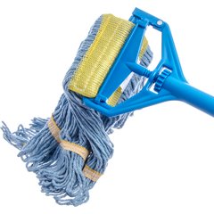 369442B14 Flo-Pac® Small Looped-End Mop With Yellow Band  - Blue