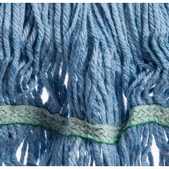 369448B14 Flo-Pac® Medium Looped-End Mop With Green Band  - Blue