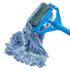 369448B14 Flo-Pac® Medium Looped-End Mop With Green Band  - Blue