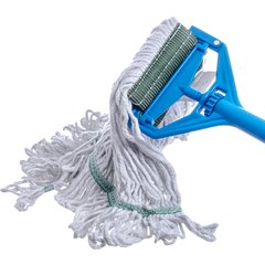 369418B00 Flo-Pac® Medium Green Band Mop With Looped-End  - White