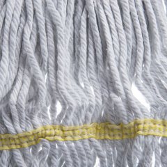 369412B00 Flo-Pac® Small Yellow Band Mop With Looped-End  - White