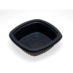 DXMW512PBLK Microwaveable Square Side Dish 12oz. (500/cs) - Black
