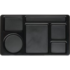 61503 Omni-Directional Space Saver 6-Compartment ABS Tray 15" x 9" - Black