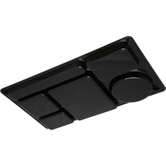 61503 Omni-Directional Space Saver 6-Compartment ABS Tray 15" x 9" - Black