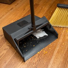 36142003 Lobby Dust Pan with 2-Piece Handle  - Black