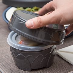 DX3353IL44 DuraTherm™ Insulated Soup Bowl Lid Cover 5.25" x 1.45" (48/cs) - Graphite Grey