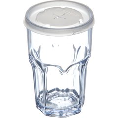 DX5810ST8714 Disposable Lid with Straw Slot Fits 10oz Tumblers (1000/cs) - Translucent