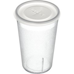 DX1198ST8714 Disposable Lid with Straw Slot - Fits Specific 9.5 - 12 oz Dinex, Carlisle, Cambro and G.E.T. Enterprises Tumblers 2.99" (1000/cs) - Translucent