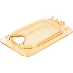 10539Z13 StorPlus™ High Heat EZ Access Hinged Universal Food Pan Lid 1/9 Size - Amber