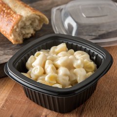 DXMW516PBLK Microwaveable Square Side Dish 16oz. (500/cs) - Black