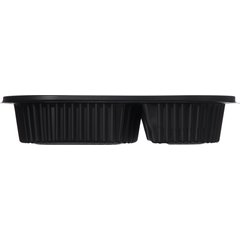 DXMW812PBLK Microwaveable 2 Compartmt Medium Entrée 18/10 oz 18/10 oz (250/cs) - Black
