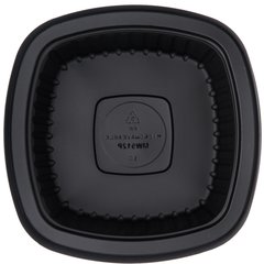 DXMW512PBLK Microwaveable Square Side Dish 12oz. (500/cs) - Black