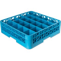 RG25-114 OptiClean™ 25-Compartment Divided Glass Rack with 1 Extender 5.56" - Carlisle Blue