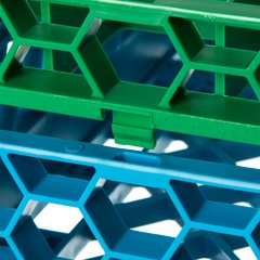 RE49C09 OptiClean™ 49-Compartment Divided Glass Rack Extender 1.78" - Green