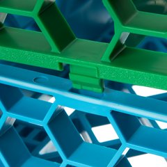 RE16C09 OptiClean™ 16-Compartment Divided Glass Rack Extender 1.78" - Green