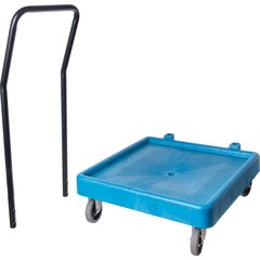 C2236H14 E-Z Glide™ Warewashing Rack Dolly with Handle 22.5" x 22.5" x 39.5" - Blue