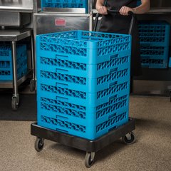 C2236H03 E-Z Glide™ Warewashing Rack Dolly with Handle 22.5" x 22.5" x 39.5" - Black