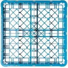 RC1614 OptiClean™ 16-Compartment Divided Tilted Glass Rack 16 Compartment - Carlisle Blue