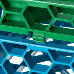 REW20SC09 OptiClean™ NeWave™ Color-Coded Short Glass Rack Extender 20 Compartment - Green