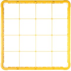 RE16C04 OptiClean™ 16-Compartment Divided Glass Rack Extender 1.78" - Yellow