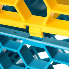 RE16C04 OptiClean™ 16-Compartment Divided Glass Rack Extender 1.78" - Yellow