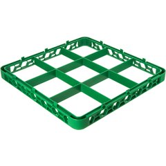 RE9C09 OptiClean™ 9-Compartment Divided Glass Rack Extender 1.78" - Green