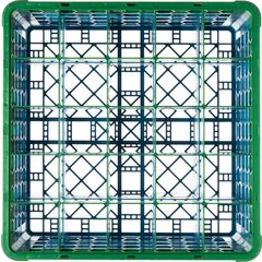 RG25-3C413 OptiClean™ 25-Compartment Divided Glass Rack with 3 Extenders 8.72" - Green-Carlisle Blue