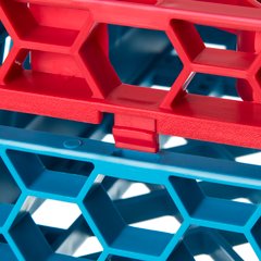 REW30SC05 Color-Coded Short Glass Rack Extender 30 Compartment - Red