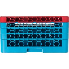 RG25-4C410 OptiClean™ 25-Compartment Divided Glass Rack with 4 Extenders 10.3" - Red-Carlisle Blue