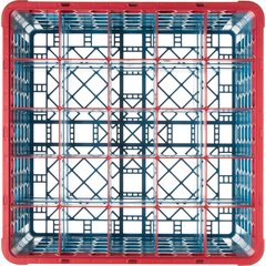 RG25-4C410 OptiClean™ 25-Compartment Divided Glass Rack with 4 Extenders 10.3" - Red-Carlisle Blue