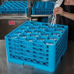 RW20-314 OptiClean™ NeWave™ Glass Rack with 4 Integrated Extenders 20 Compartment - Carlisle Blue