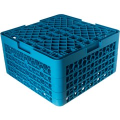 RW30-214 OptiClean™ NeWave™ Glass Rack with 3 Integrated Extenders 30 Compartment - Carlisle Blue