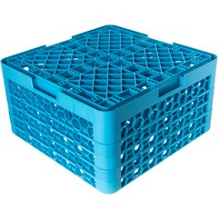 RG9-414 OptiClean™ 9-Compartment Divided Glass Rack with 4 Extenders 10.50" - Carlisle Blue