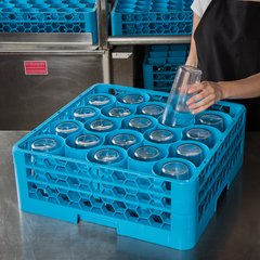 RW20-114 OptiClean™ NeWave™ Glass Rack with 2 Integrated Extenders 20 Compartment - Carlisle Blue