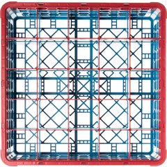 RG25-2C410 OptiClean™ 25-Compartment Divided Glass Rack with 2 Extenders 7.12" - Red-Carlisle Blue