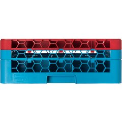 RG25-2C410 OptiClean™ 25-Compartment Divided Glass Rack with 2 Extenders 7.12" - Red-Carlisle Blue