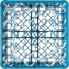 RW30-114 OptiClean™ NeWave™ Glass Rack with 2 Integrated Extenders 30 Compartment - Carlisle Blue