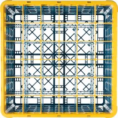 RG36-4C411 OptiClean™ 36-Compartment Divided Glass Rack with 4 Extenders 10.3" - Yellow-Carlisle Blue
