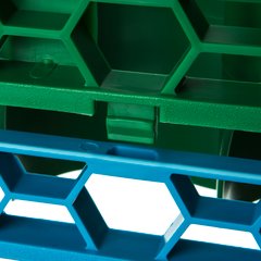 REW30LC09 OptiClean™ NeWave™ Color-Coded Long Glass Rack Extender 30 Compartment - Green