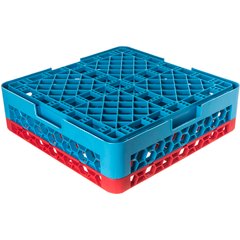 RG25-1C410 OptiClean™ 25-Compartment Divided Glass Rack with 1 Extender 5.56" - Red-Carlisle Blue