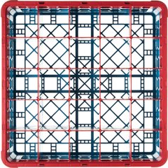 RG25-1C410 OptiClean™ 25-Compartment Divided Glass Rack with 1 Extender 5.56" - Red-Carlisle Blue