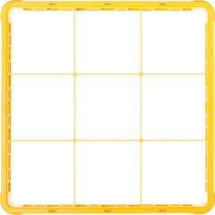 RE9C04 OptiClean™ 9-Compartment Divided Glass Rack Extender 1.78" - Yellow