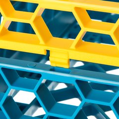 RE9C04 OptiClean™ 9-Compartment Divided Glass Rack Extender 1.78" - Yellow